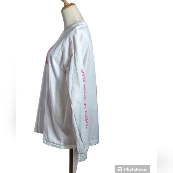 Ski Like A Girl Pink and White Long Sleeve Tee - Picture 5 of 7